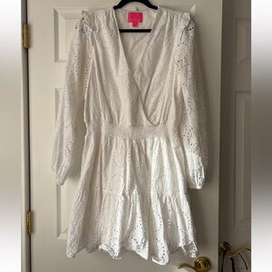 Lilly Pulitzer Taviana White Long Sleeve Resort Dress Size 16